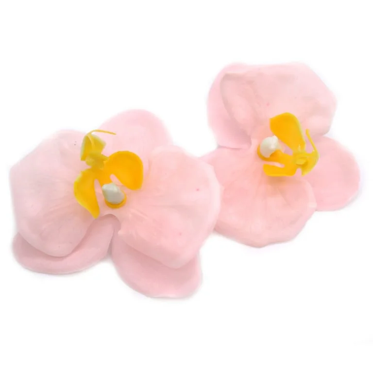 Pink soap flower shaped like a Paeonia blossom, with soft pink petals and delicate form.