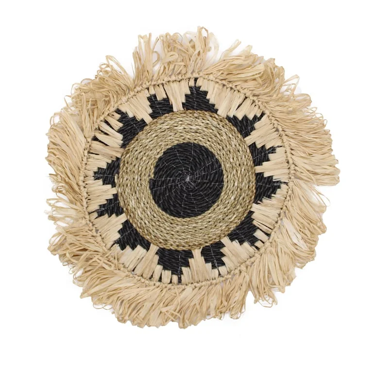 Set of six natural wall art pieces from the Kribo collection, a natural home decor set.