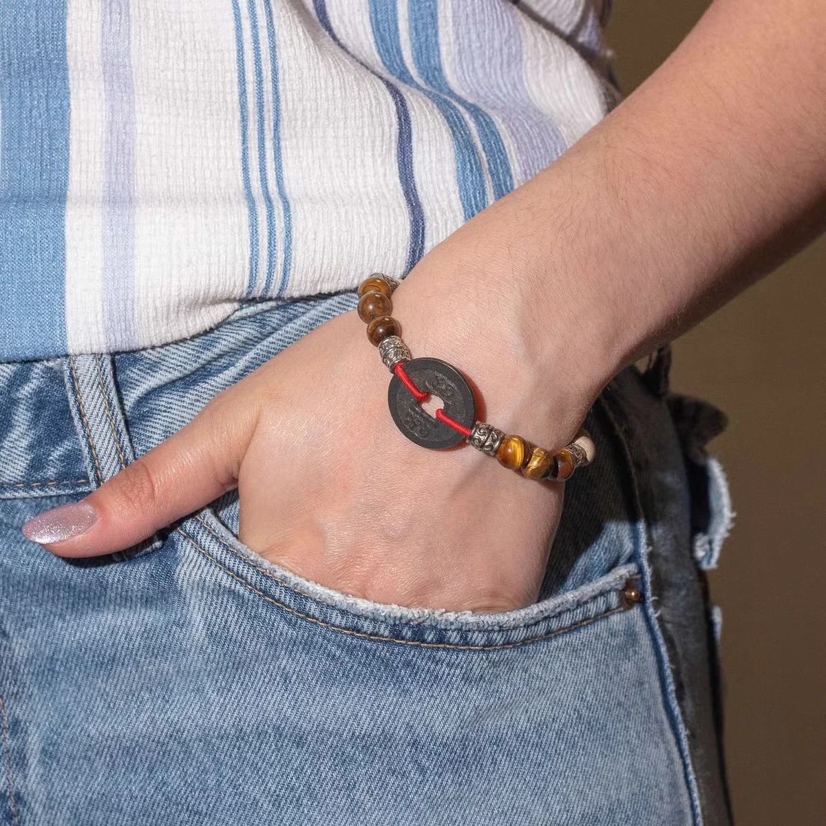 Tri Hita Karana Bangle in Reincarnation design, elegant unique jewellery gift with intricate detailing on metal band