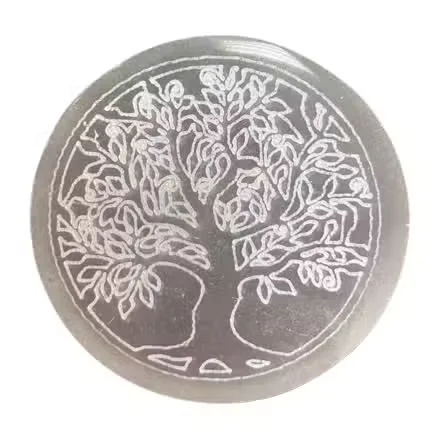 Small 8cm decorative charging plate featuring a Tree of Life design on a round surface