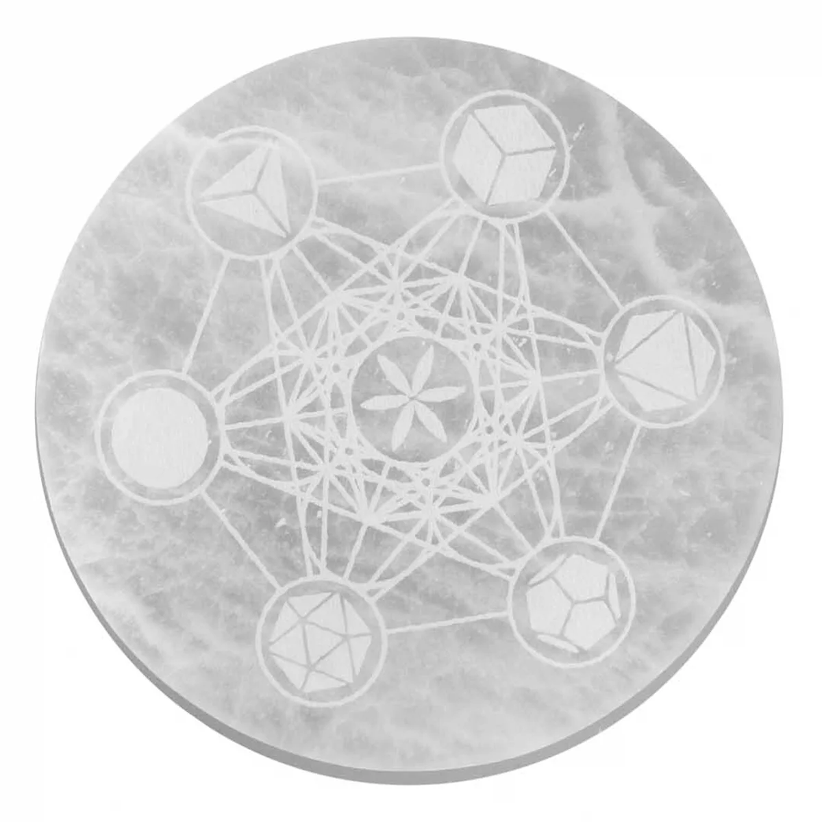 18cm charging plate featuring intricate sacred geometry design in a large circular shape