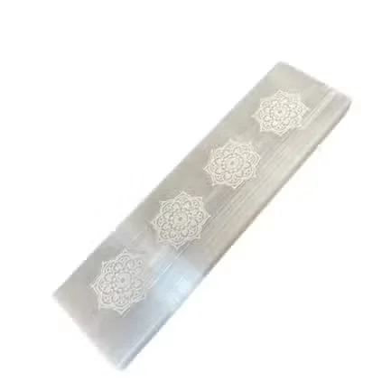 Flat bar charging plate 15cm featuring intricate mandala design plate in neutral tones on a flat surface