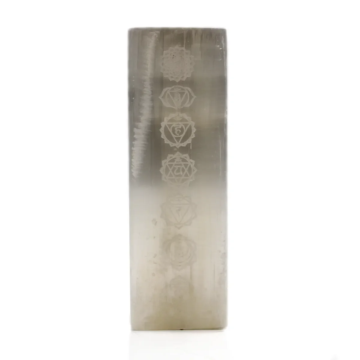 Selenite block lamp 25cm, a chakra lamp with translucent crystalline block