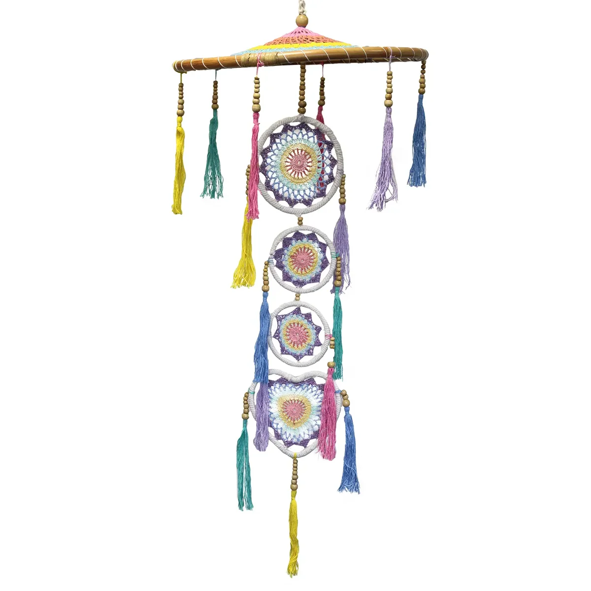 Large pastel rainbow dreamcatcher