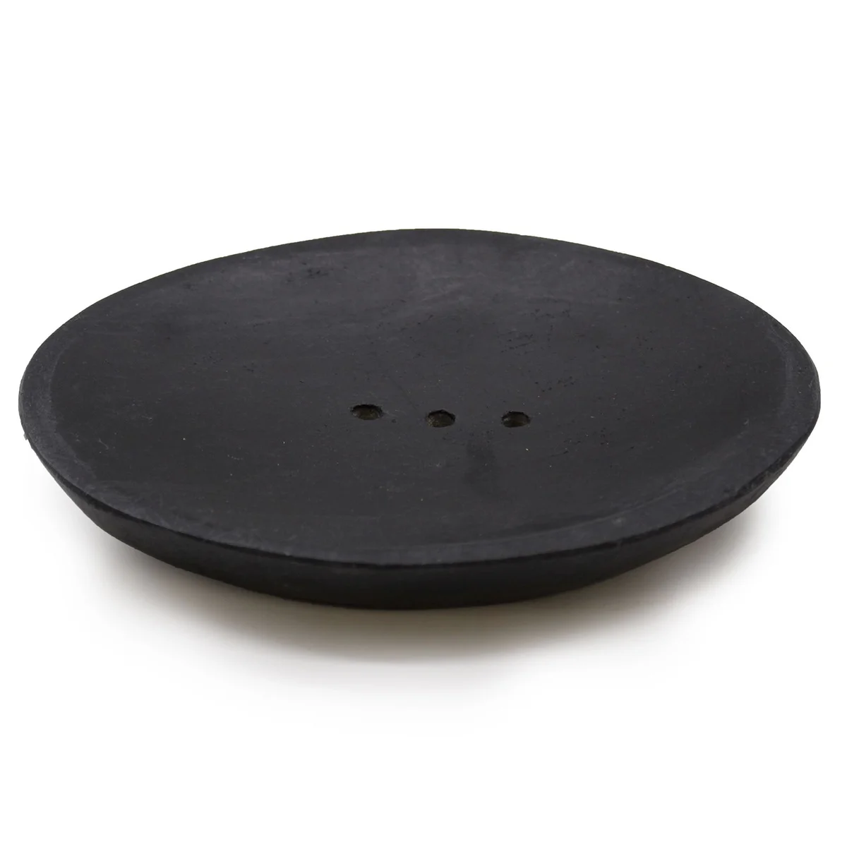 Oval black marble soap dish, sleek design for bathroom use