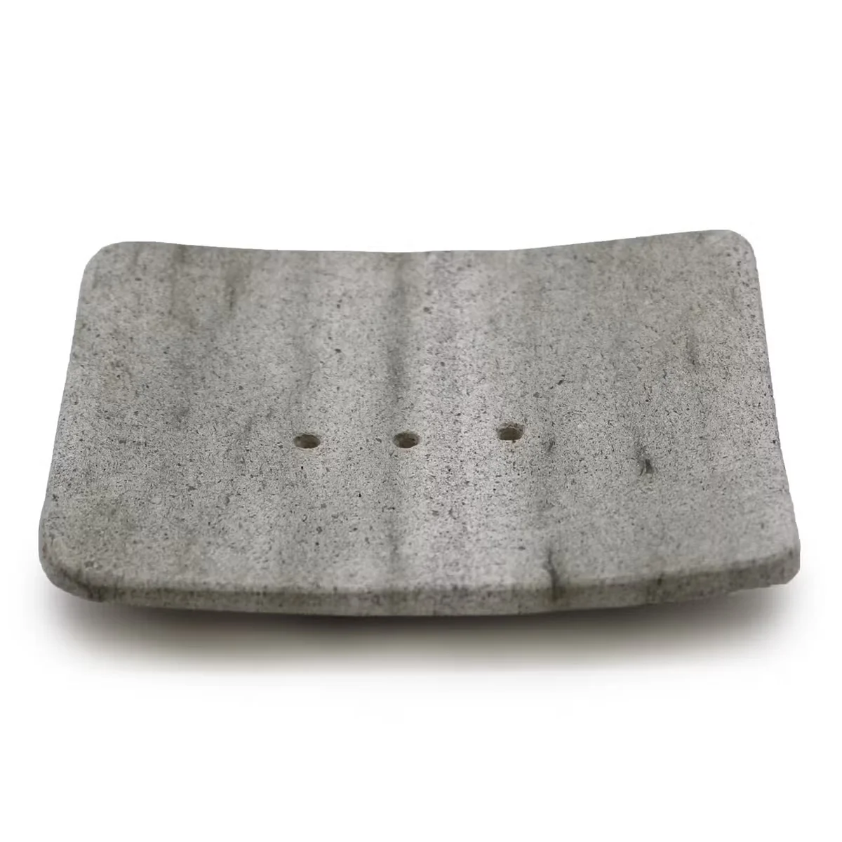 Square shaped soap dish made of Ziolit stone, a bathroom stone soap dish.