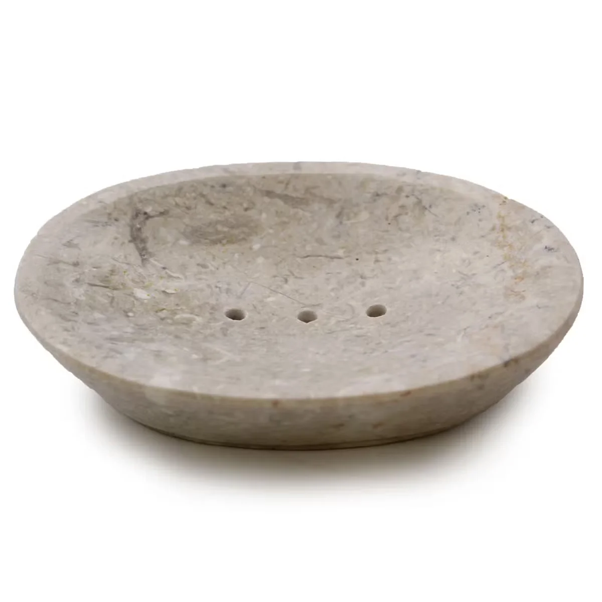 Classic oval cream marble soap dish, a classic soap holder.