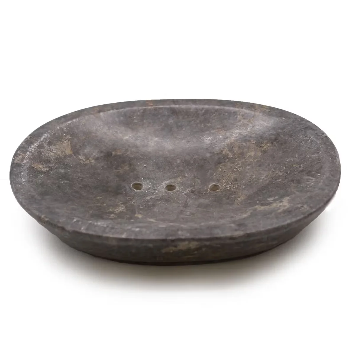 Classic oval grey marble soap dish – a stylish soap holder with elegant marble surface