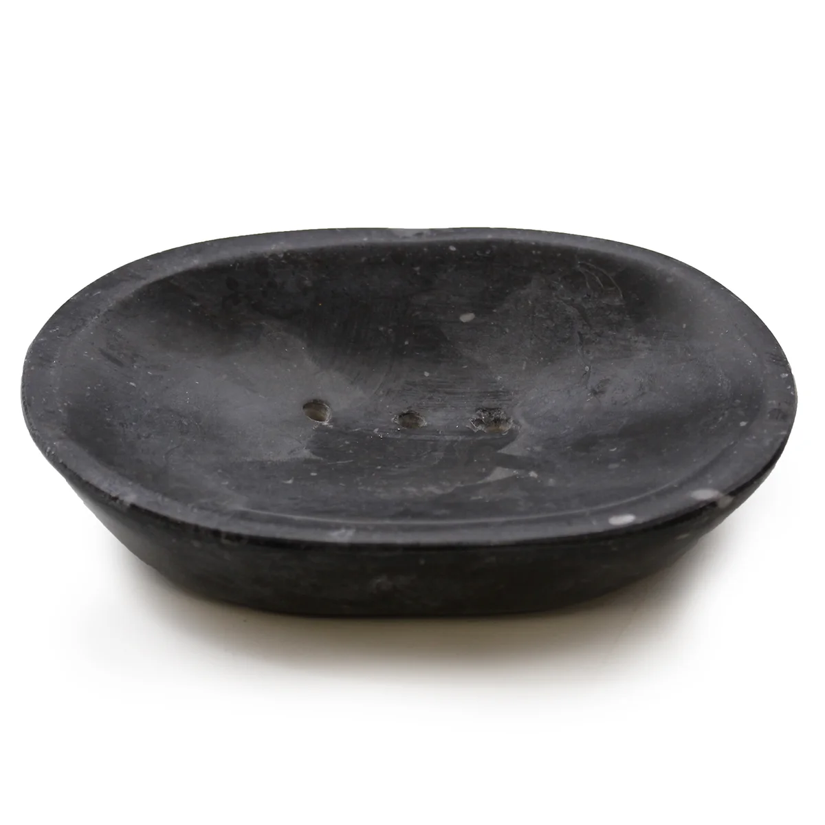 Classic oval black marble soap dish, a neat marble bath accessory for soap placement