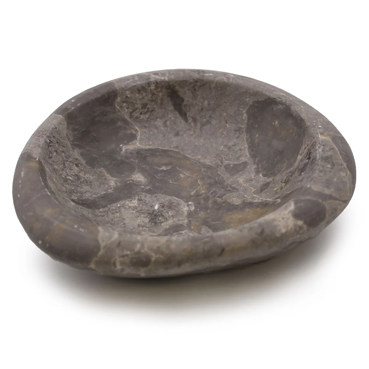 Tri-oval marble serving dish with smooth surface