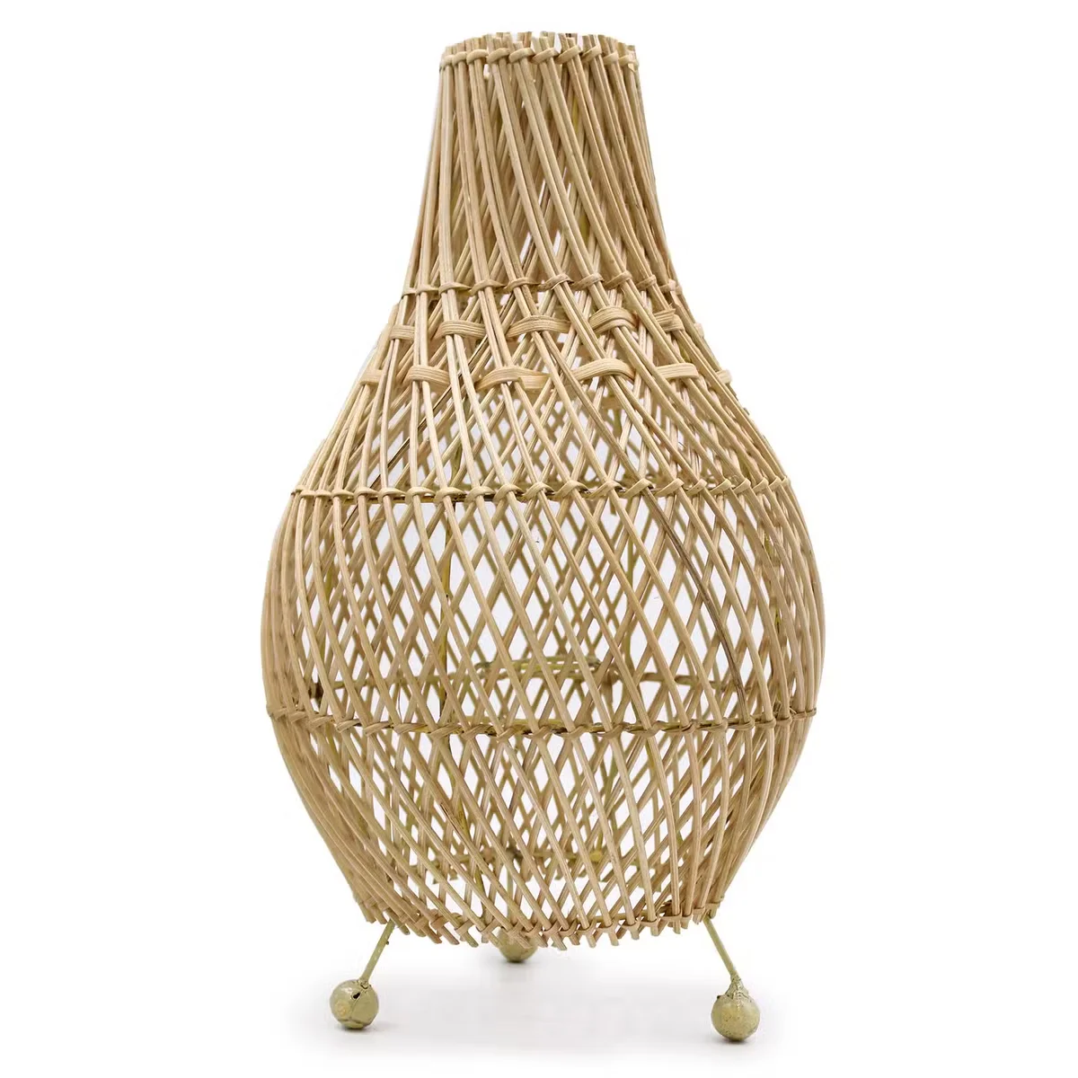 Table lamp rattan with natural rattan shade