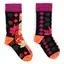 Stylish bamboo socks with pink Buddha and lotus pattern.