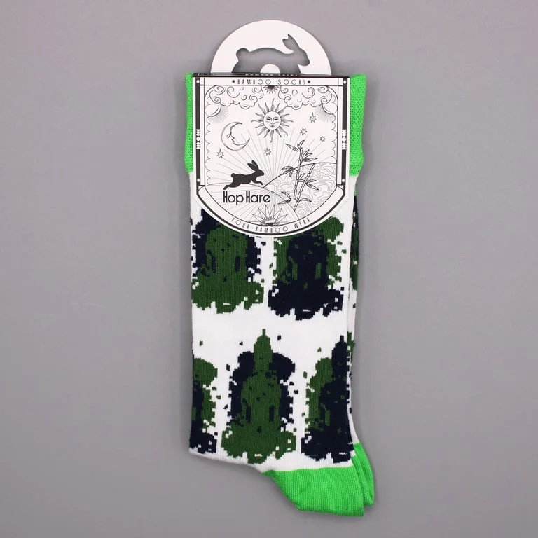 Bamboo socks s/m with Bali Buddha design, colourful patterns on soft knit.