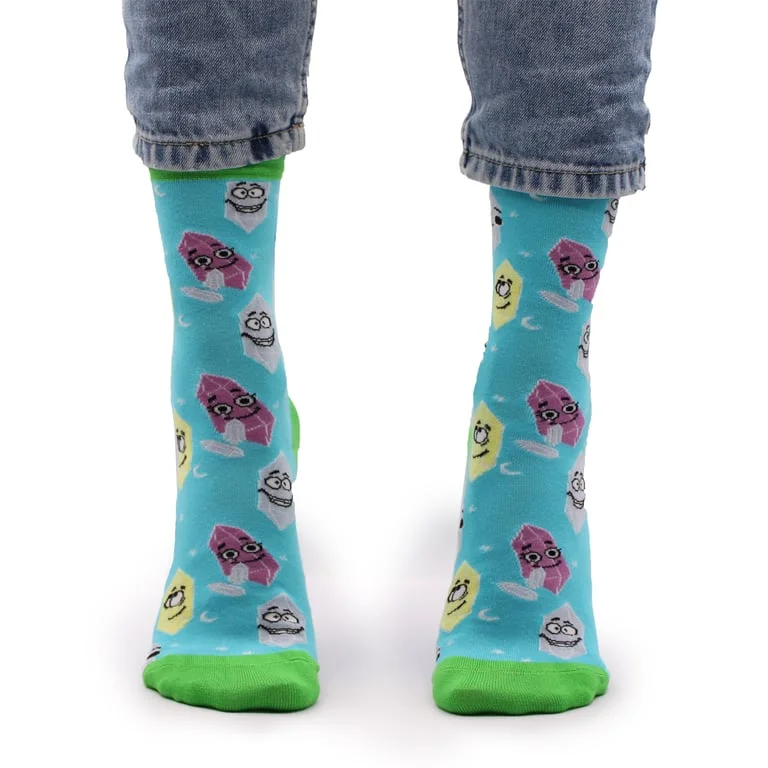 S/M size bamboo socks featuring lucky gemstone design by Hop Hare