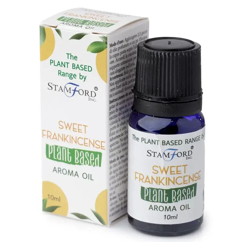 Plant-based bottle containing sweet frankincense oil.
