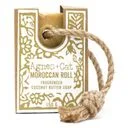Soap on a rope – Moroccan roll hanging from a thin rope