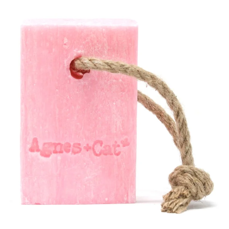 Japanese bloom soap hanging on a rope