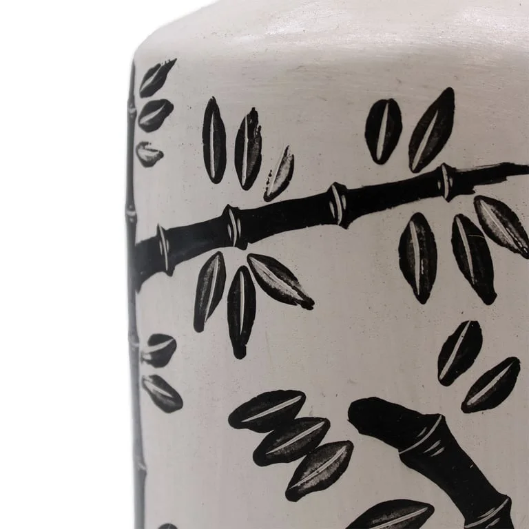 Decorative home vase with bamboo motif, straight design, natural appearance