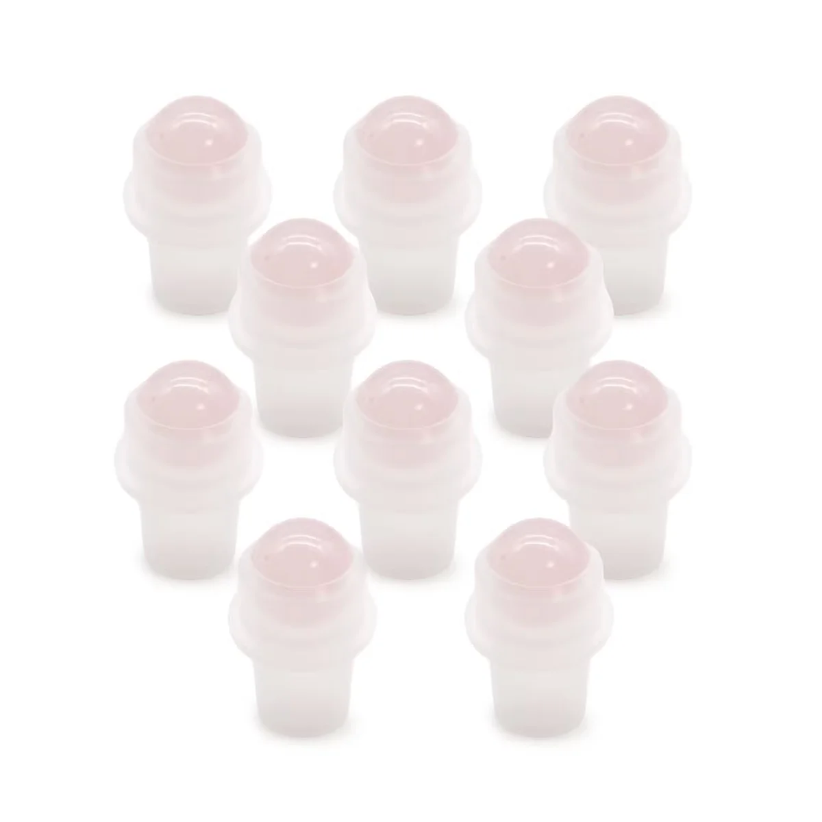 Rose quartz gemstone roller tip for a 5ml essential oil bottle, perfect essential oil roller