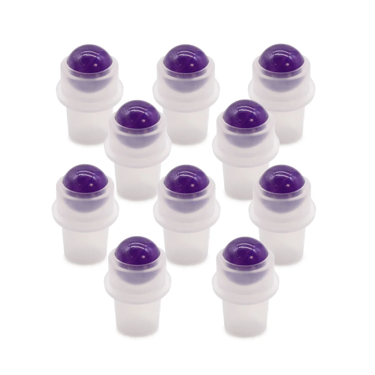 Amethyst roller tip for 5ml bottle with amethyst stone