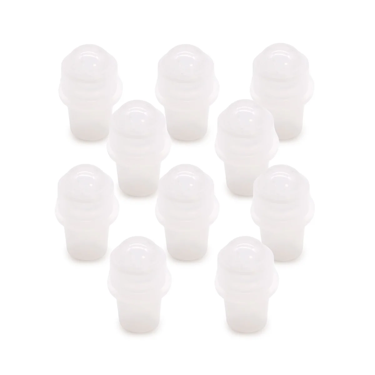 Rock quartz roller tip for 5ml bottle, clear glass with translucent quartz gem.