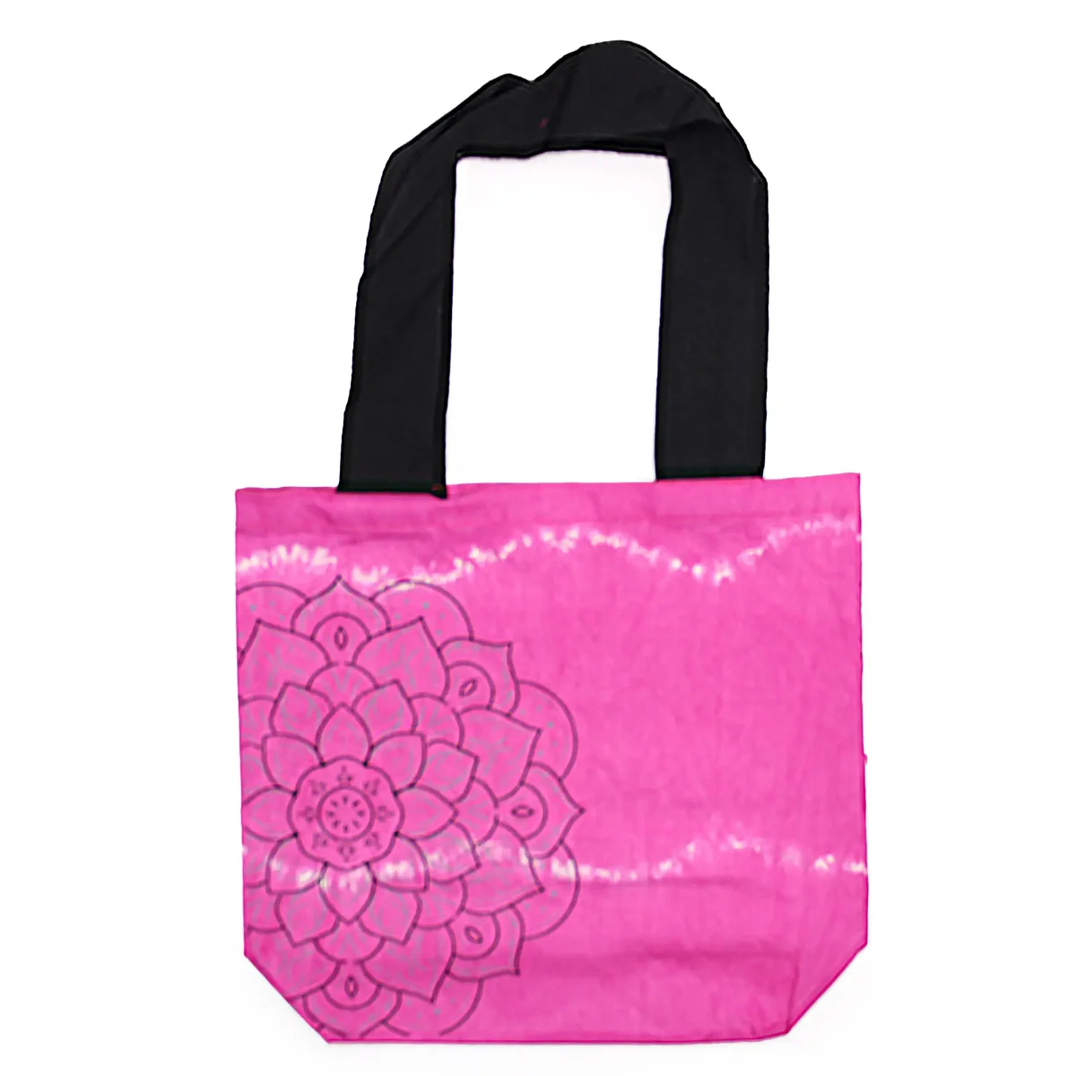 Tye‑dye cotton tote bag with black handle and bold Mandela graphic.