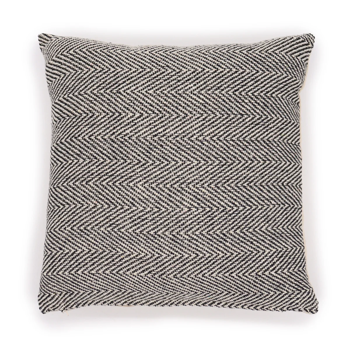 Grey herringbone cushion cover in fine weave, square 40x40cm, classic style for home decor