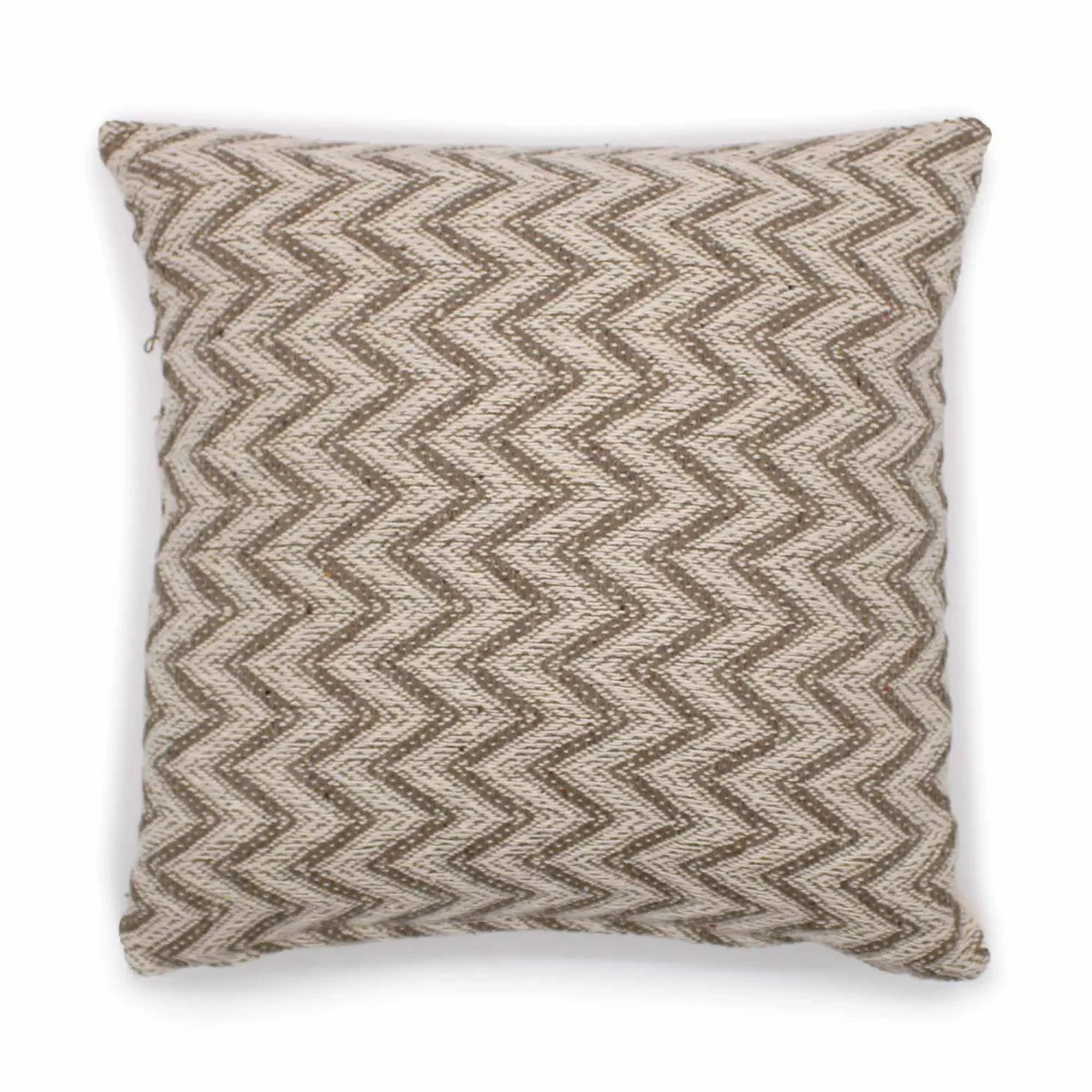 Grey cushion cover with wide herringbone pattern, square 40x40cm classic design