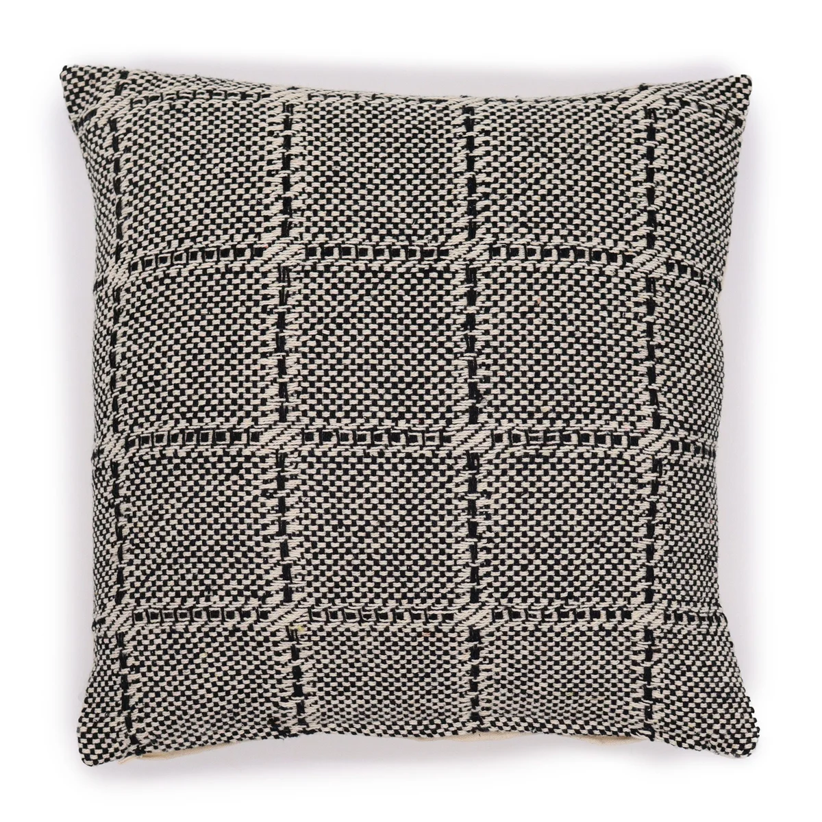 Classic cushion cover with grey squares pattern, measuring 40x40cm, suitable for home decor.