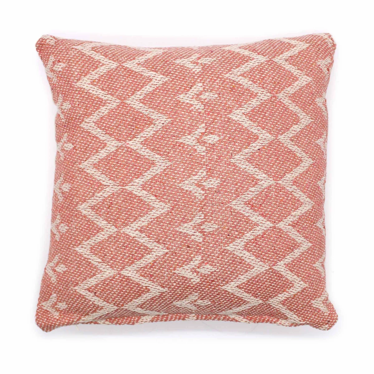 Classic cushion cover in jaggered pink pattern, square 40x40cm size