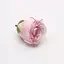Medium pink rose soap with black rim, packaged as a floral soap gift.