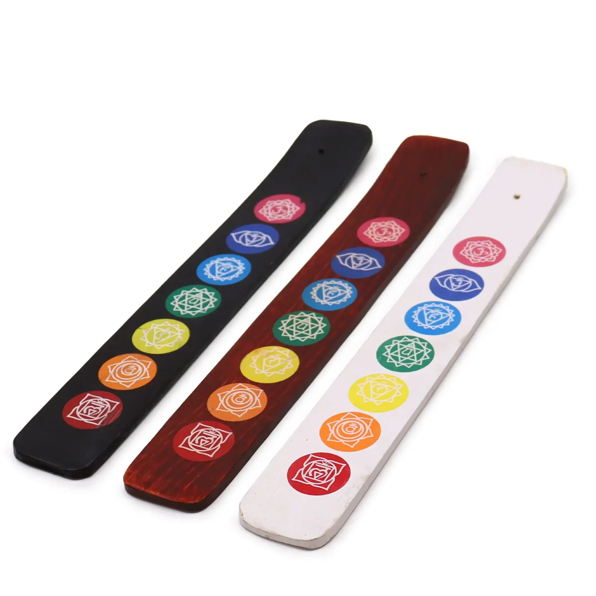 Black brown white ashcatcher with chakra design featuring black, brown, and white colors on a clear background