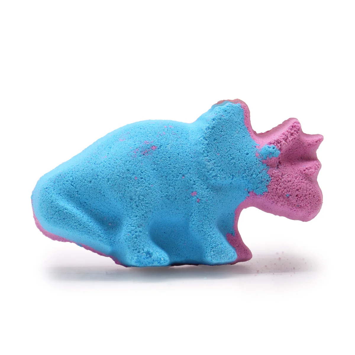 Green dinosaur-shaped bath bomb 80g on a white background for kids' bath time fun