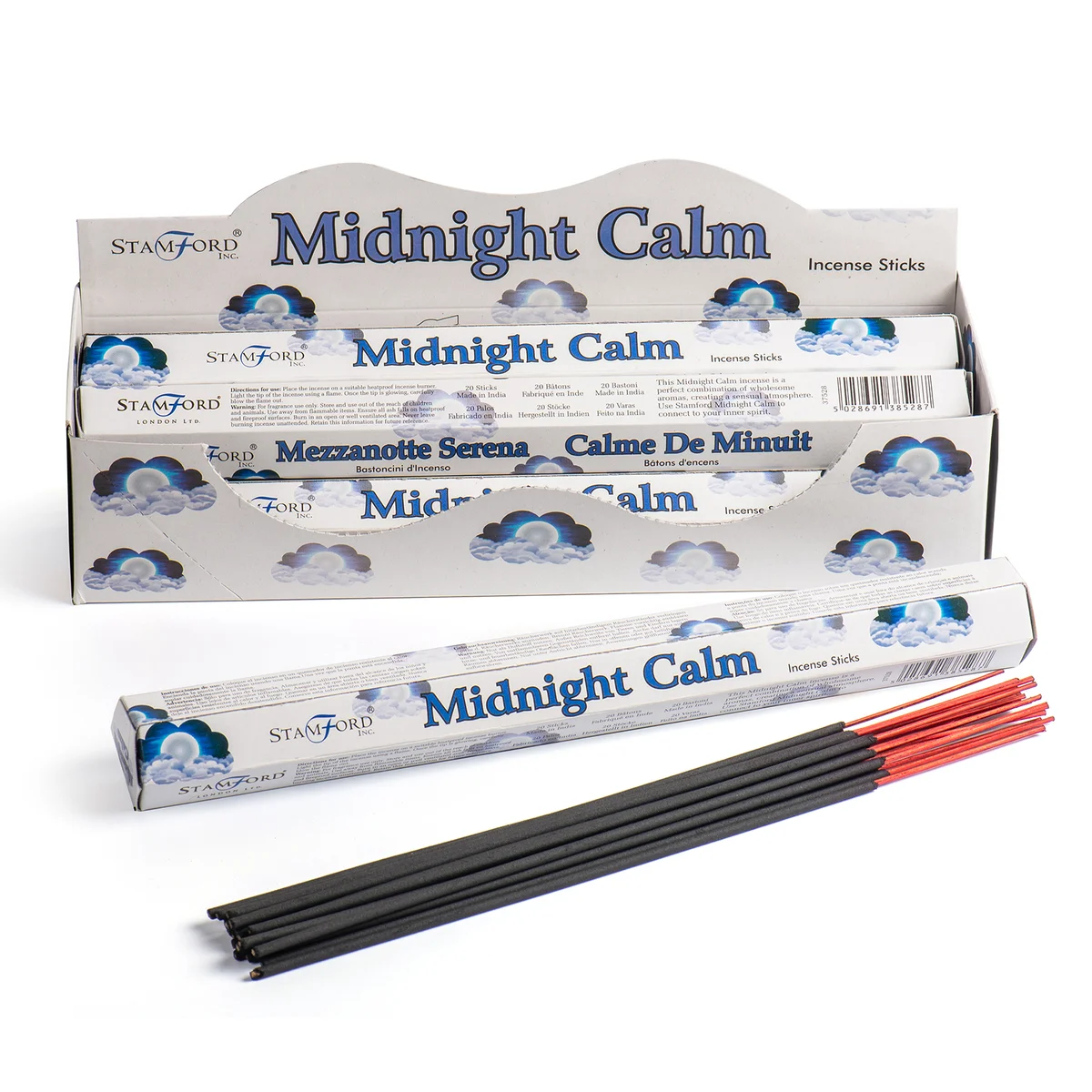Midnight Calm Premium incense sticks bundled together, a calming scent for UK
