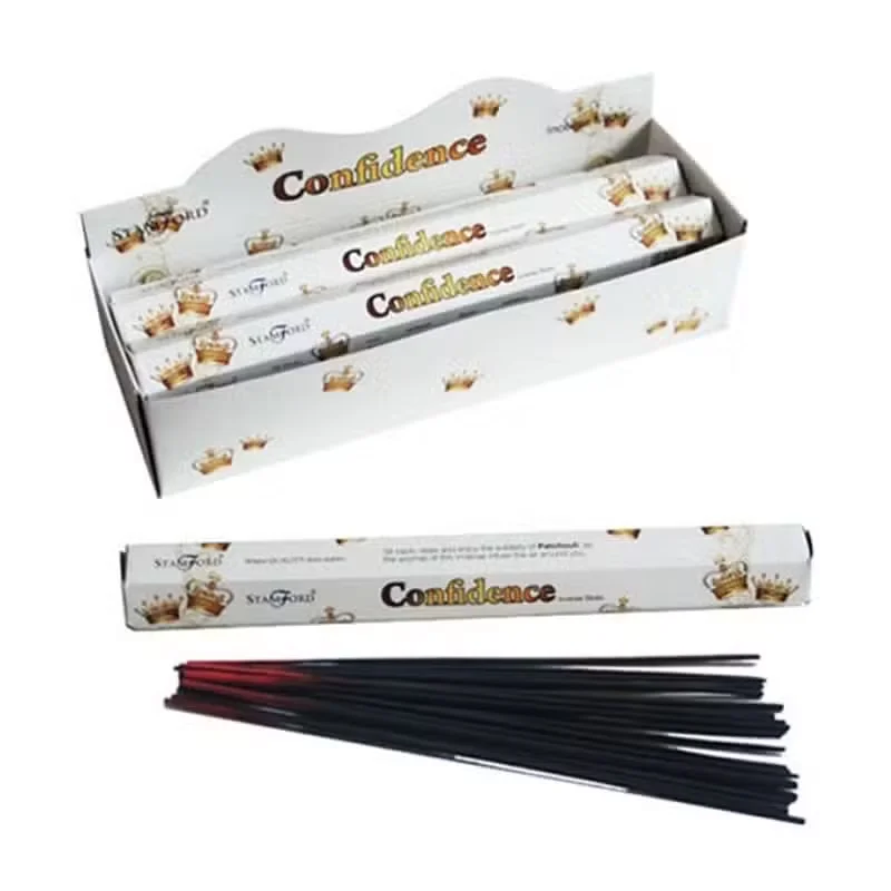 Product display of Confidence Premium Incense stick, showing the brand name.