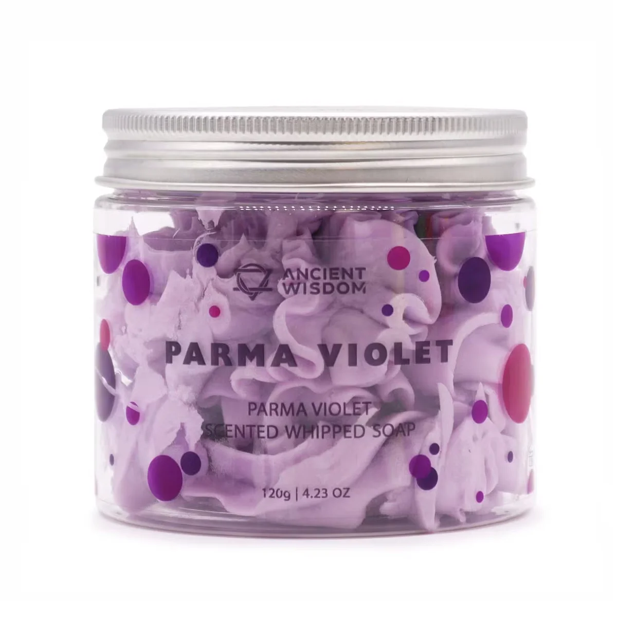Parma Violet Whipped Soap 120g bar, luxury bath soap