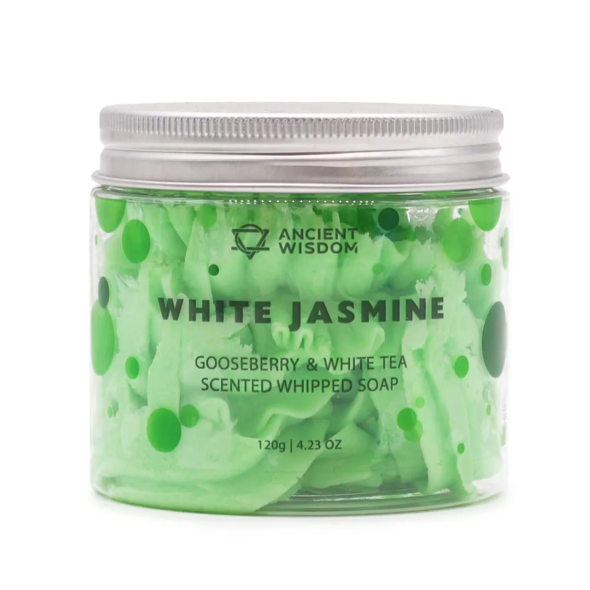 Bar of Gooseberry & White Tea Whipped Soap 120g luxury bath soap.