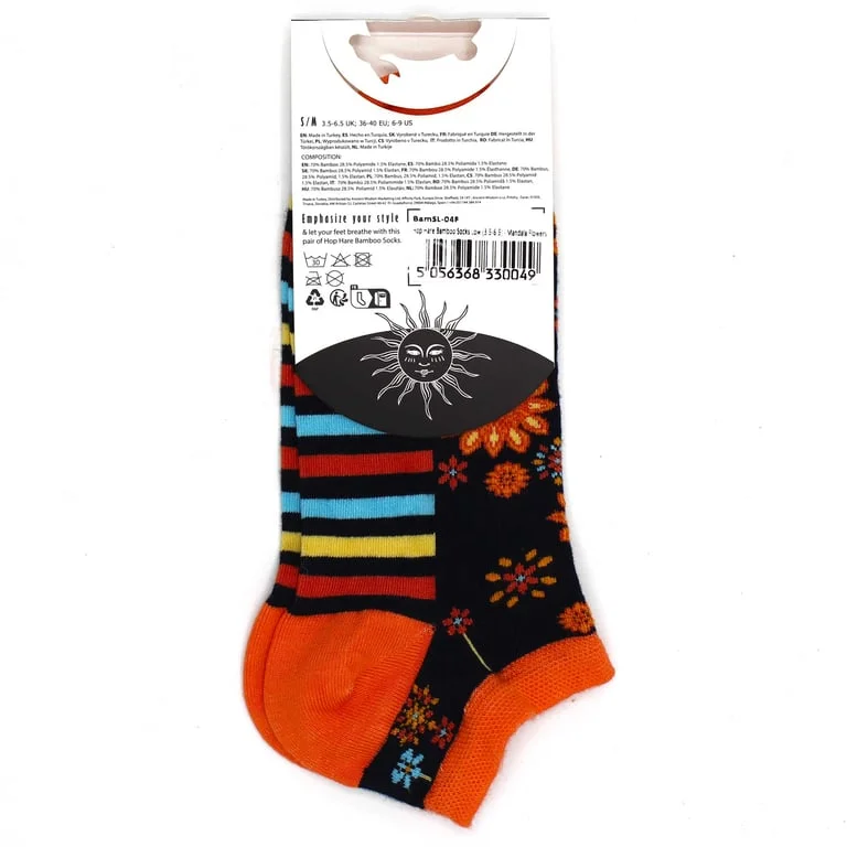 Medium/large low cut bamboo socks – mandala flower socks.