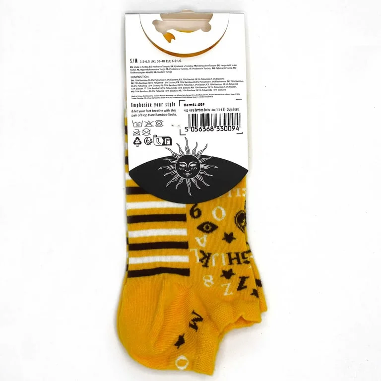 M/L Hop Hare bamboo low cut socks, featuring a playful rabbit pattern on soft breathable fibres.
