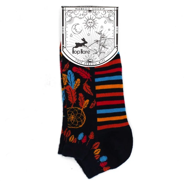 Pair of low cut bamboo socks in medium/large size, displaying smooth texture and natural bamboo material