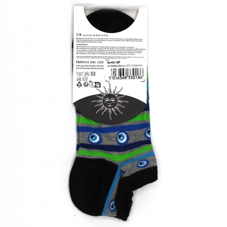 Medium/large bamboo evil eye socks with Hamsa motifs