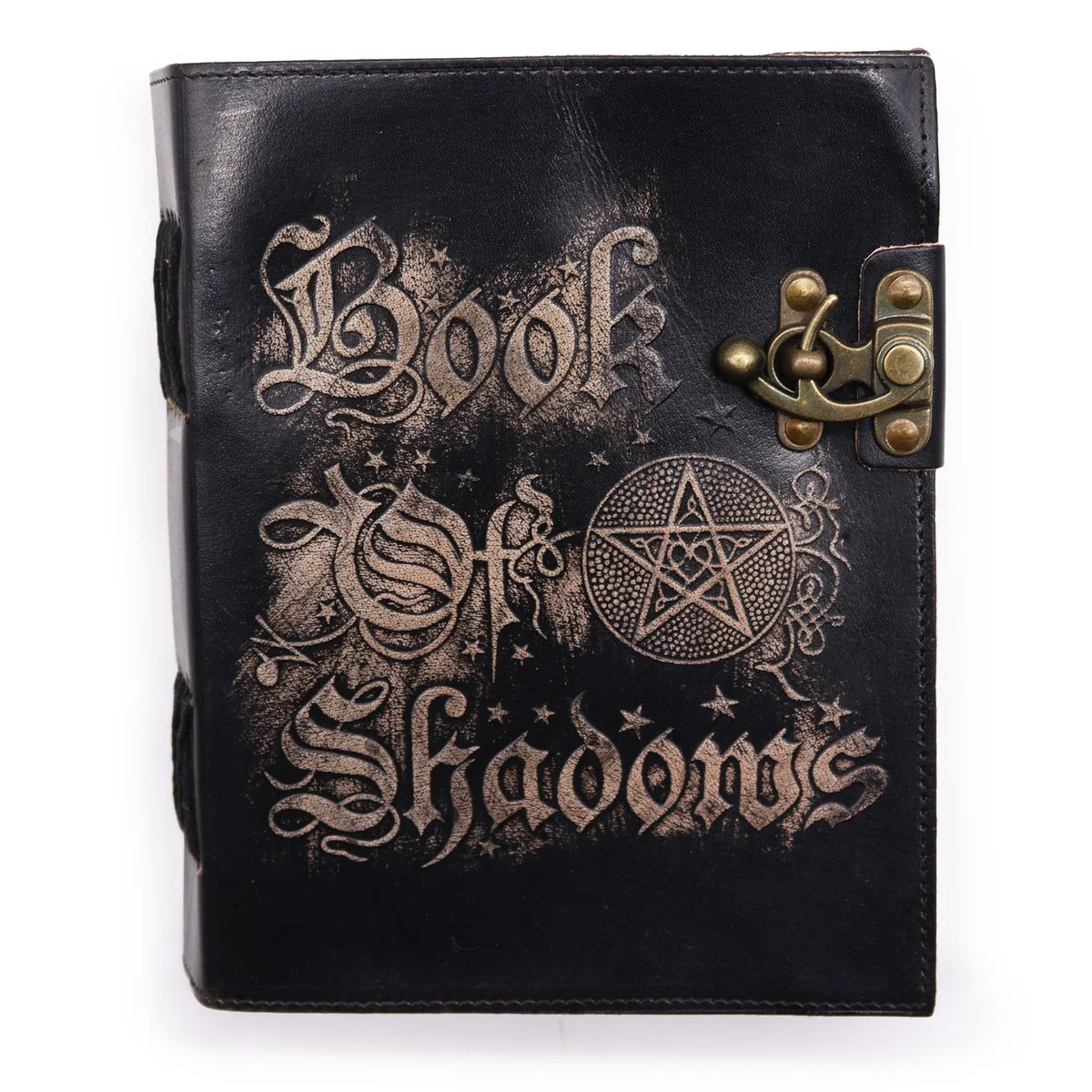 Book of Shadows journal with 200 decle-edged pages, measuring 15x21cm, closed on a white background