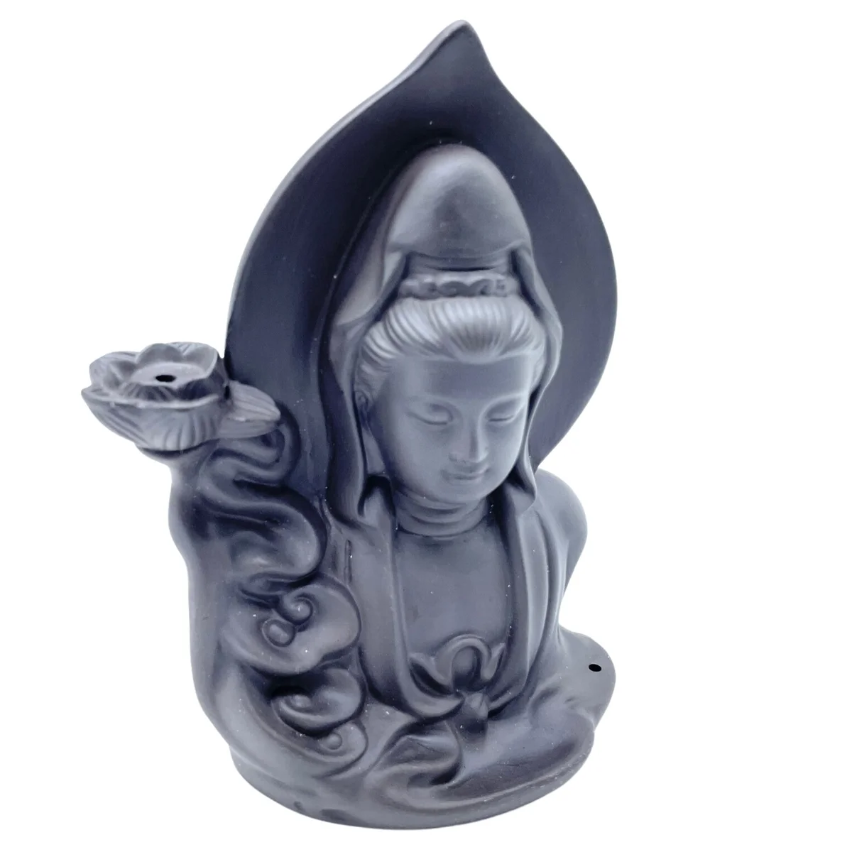 Serene Buddha backflow incense burner with detailed sculpture designed for calming smoke flow effects