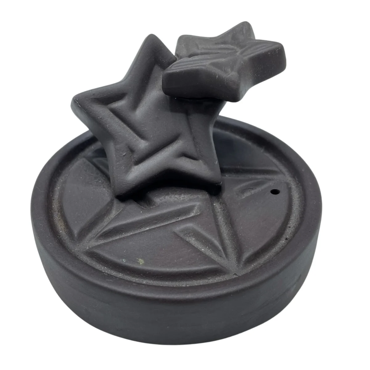 Pentagon Falls backflow incense burner with cascading smoke effect in geometric pentagon shape on a white background