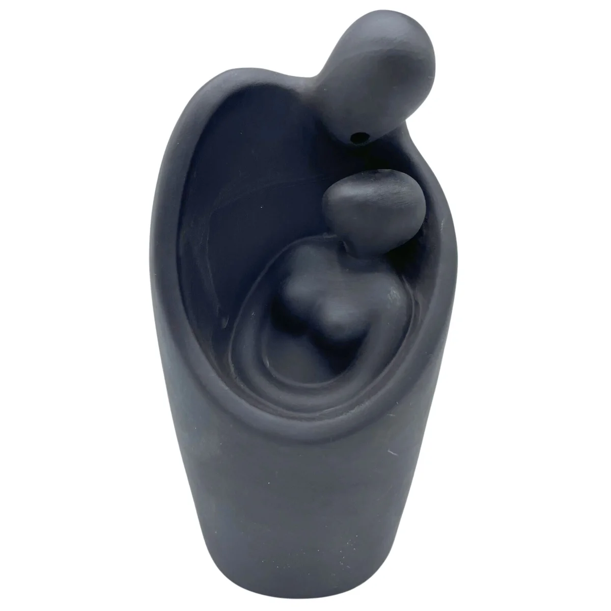 Ceramic backflow incense burner shaped like two lovers embracing, designed for smoke to flow downward gently