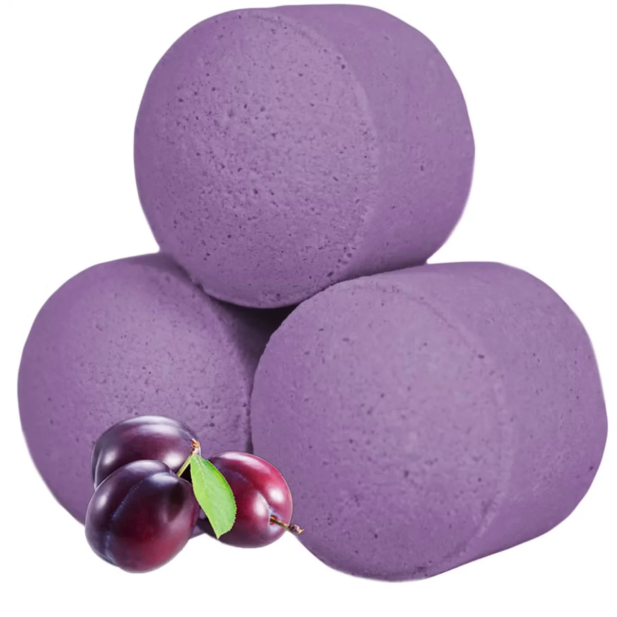 Box of 1.3Kg Frosted Sugar Plum Chill Pills relaxing bath bombs, mini round colorful bath bombs stacked inside box