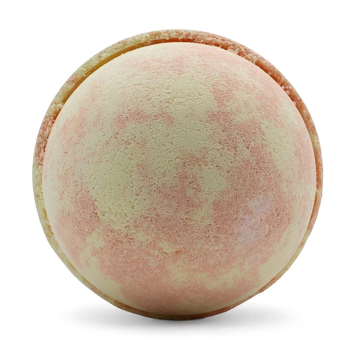 Three peach sangria bath bombs stacked, showcasing bath bombs for relaxation in soft peach tones on white background