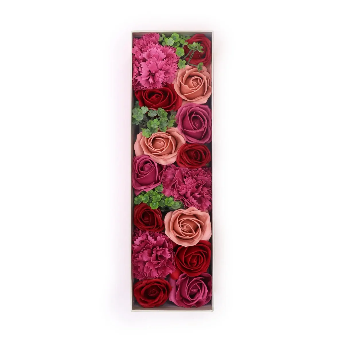 Long decorative storage box featuring vintage roses design on a rectangular surface