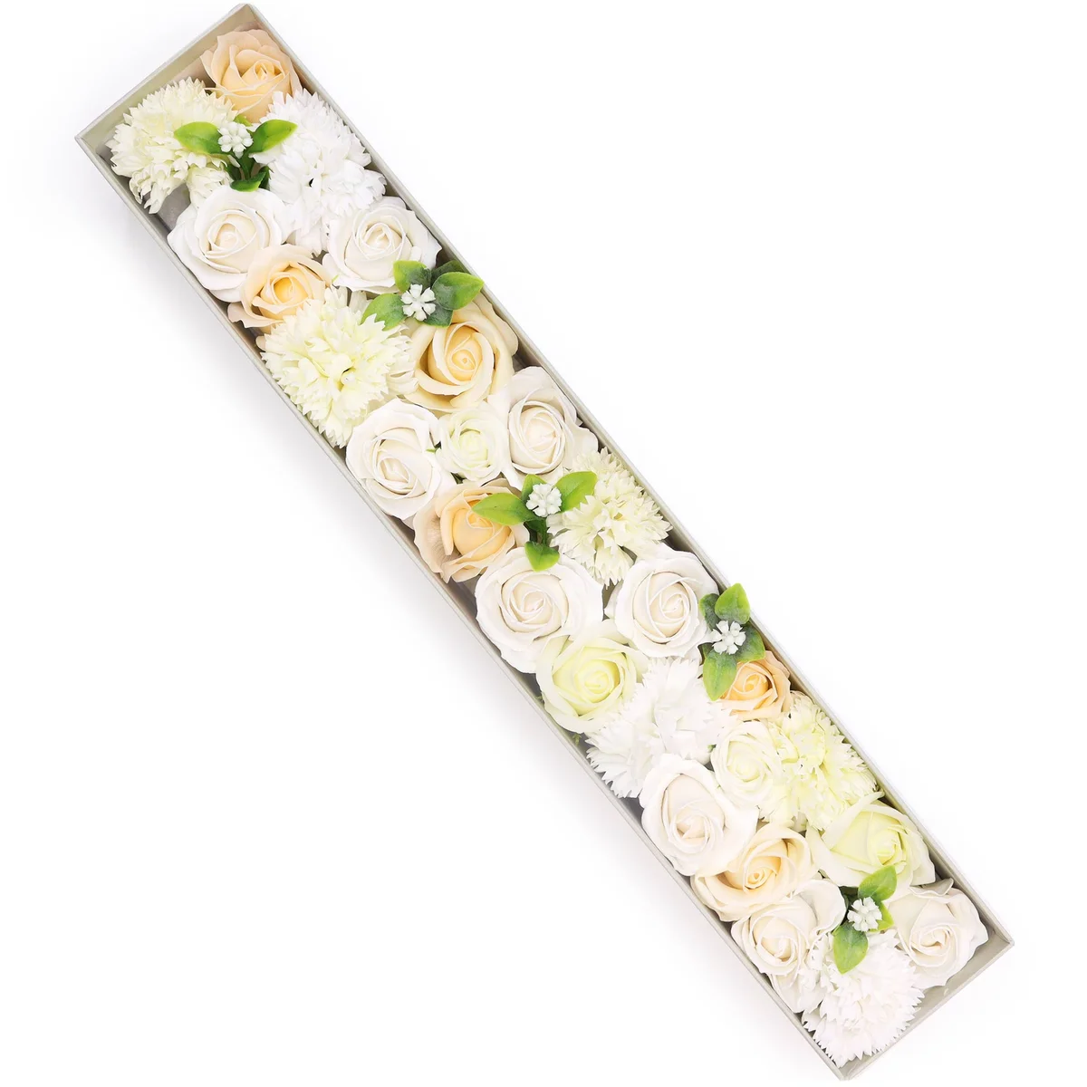 Extra long white and ivory box with Wedding Blessings design, ideal for wedding keepsakes or gifts