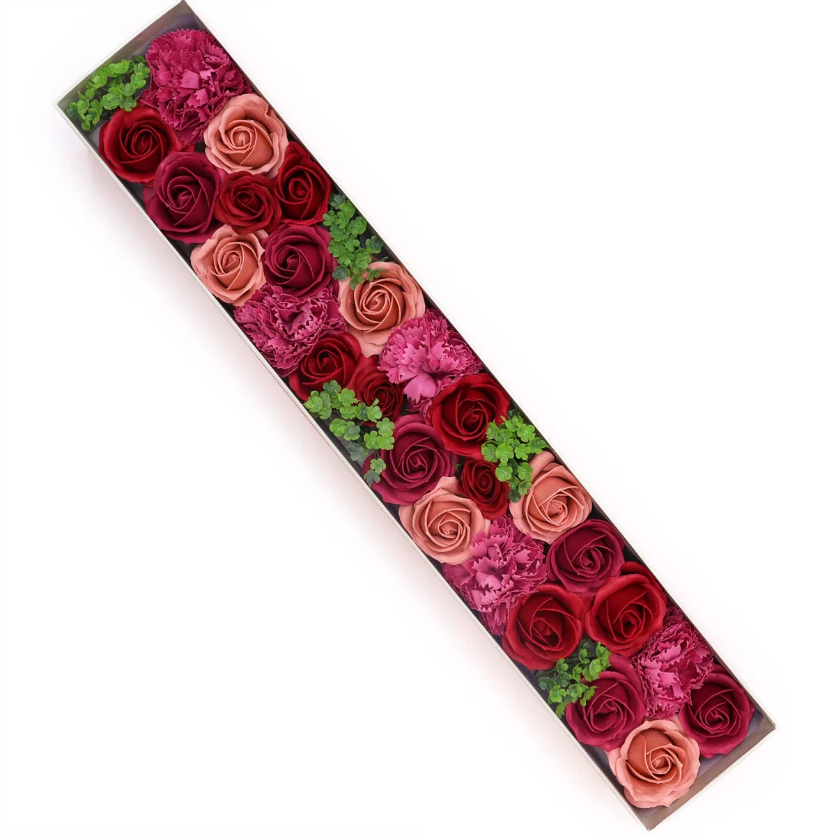 Extra long decorative storage box featuring vintage roses pattern on a rectangular surface